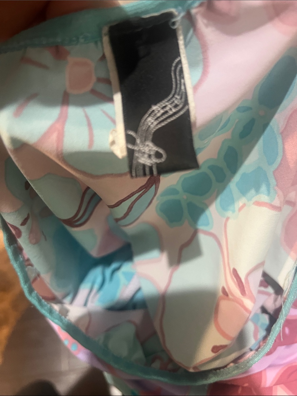 Floral A-Line Midi Skirt in Pink & Teal - Picture 2 of 4